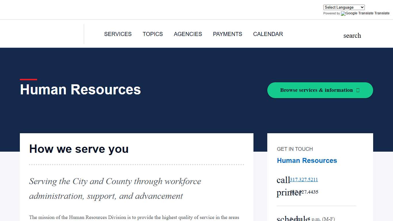 indy.gov: Human Resources